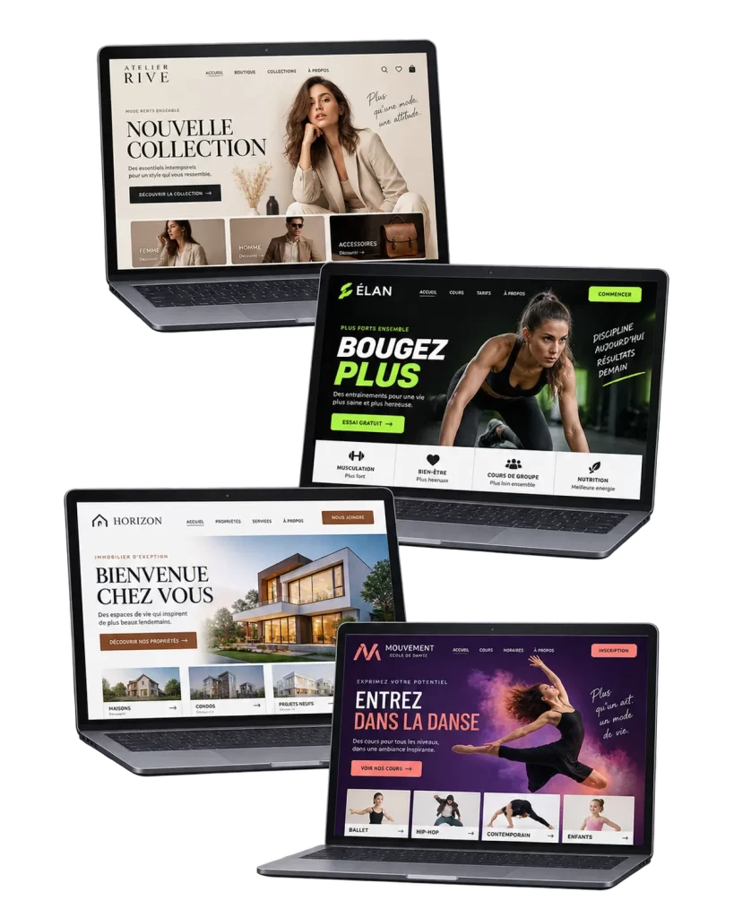 Exemples de réalisations en création de site internet