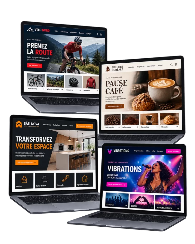 Exemples de réalisations en création de site internet pour des entreprises de Rimouski