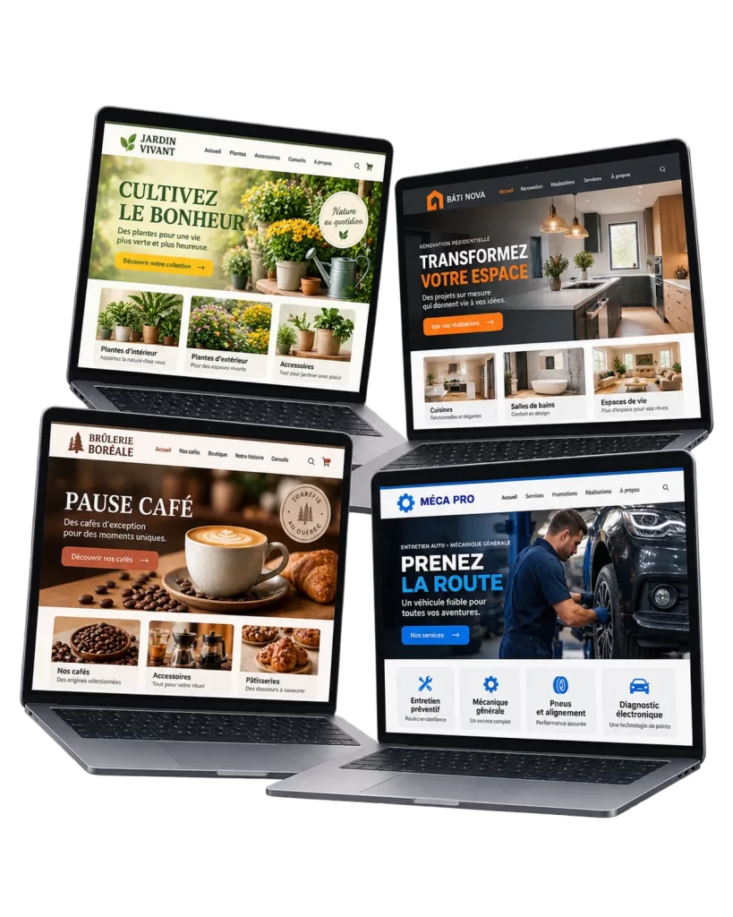 Exemples de réalisations en création de site internet pour des entreprises de Saint-Jérôme