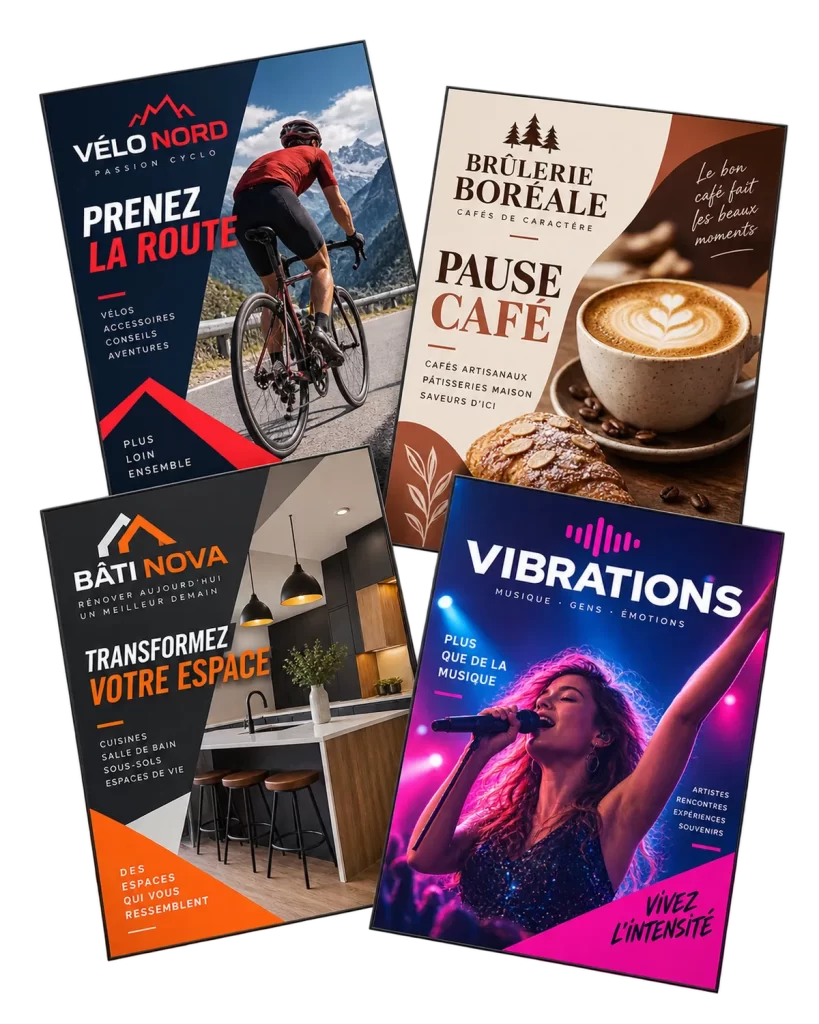 Exemples de réalisations en flyers