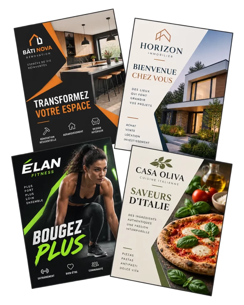 Exemples de réalisations en flyers pour des entreprises de Rimouski