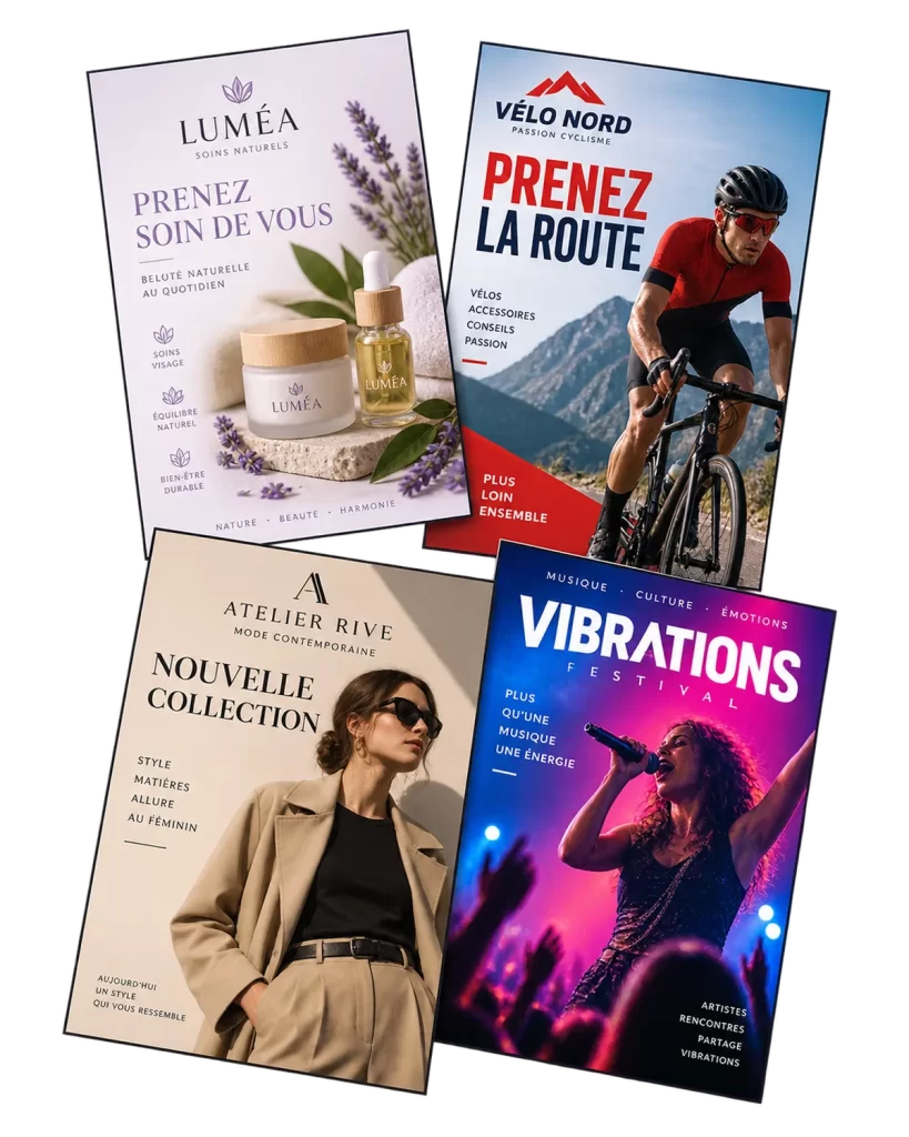 Exemples de réalisations en flyers pour des entreprises de Terrebonne