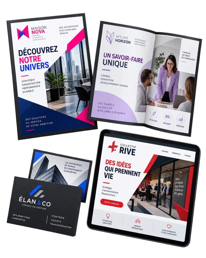 Exemples de supports graphiques pour le secteur services professionnels