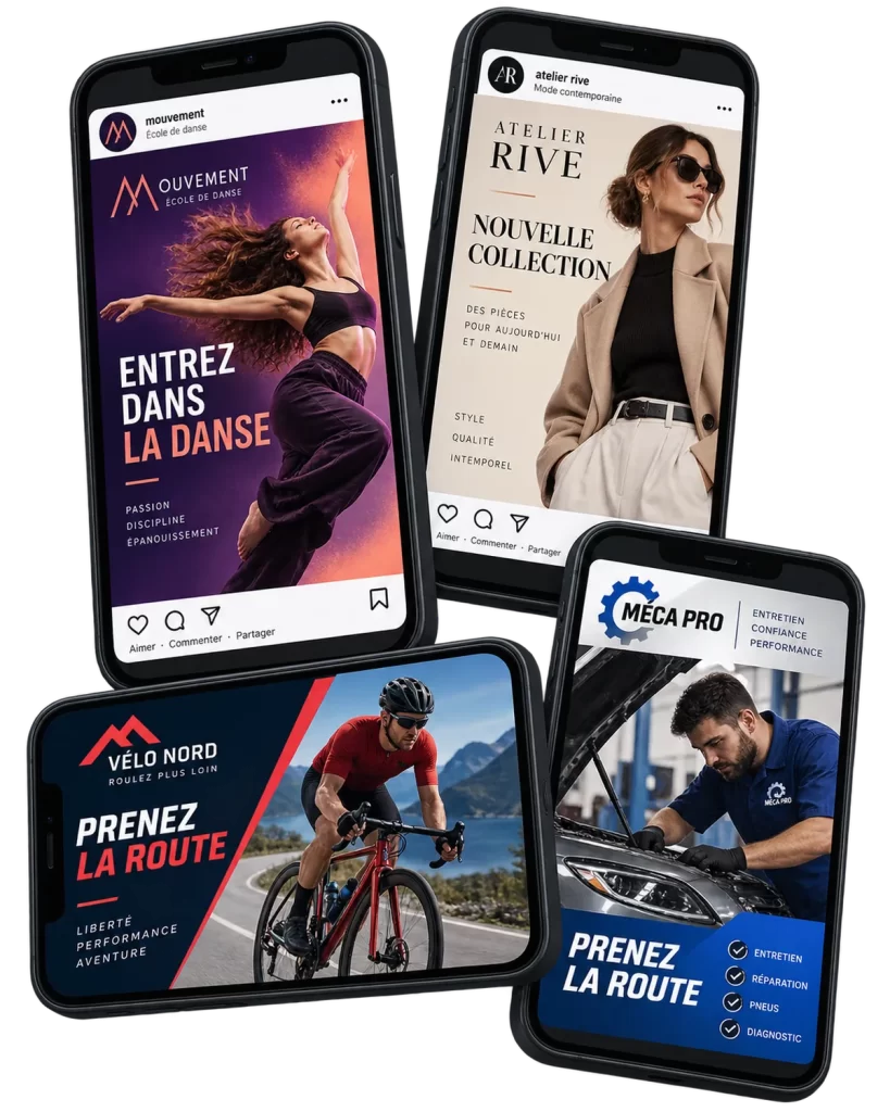 Exemples de réalisations en visuels pour réseaux sociaux